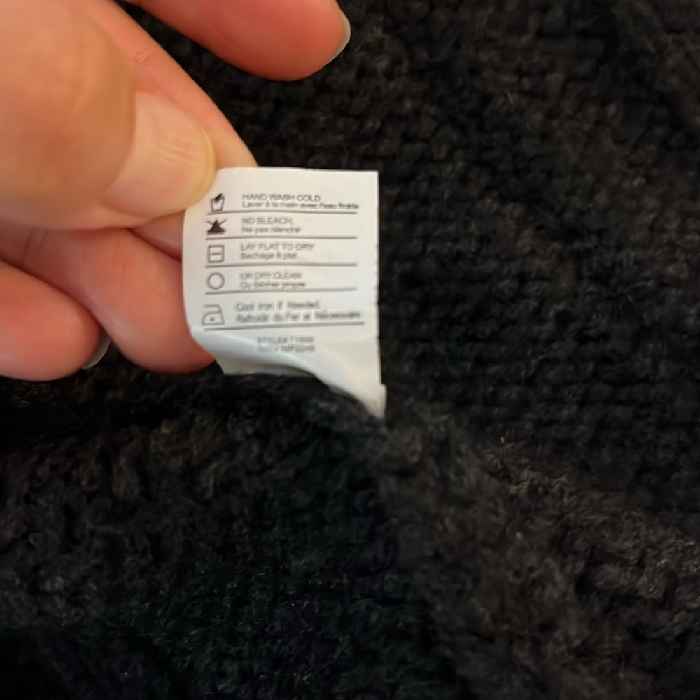 Vince Alpaca Wool Blend Dark Gray Open Long Cardigan Sweater with Hoodie Size L - Picture 11 of 11